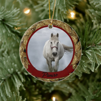 Personalised Horse Pet Ornament Photo Name Year