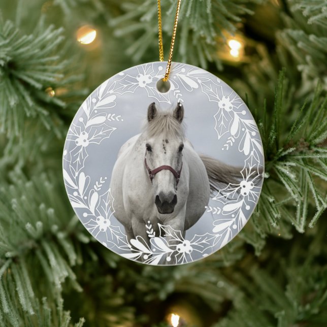 Personalised Horse Pet Ornament Photo Name Year  (Tree)