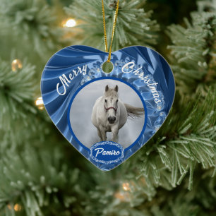 Personalised Horse Pet Ornament Photo Name Year