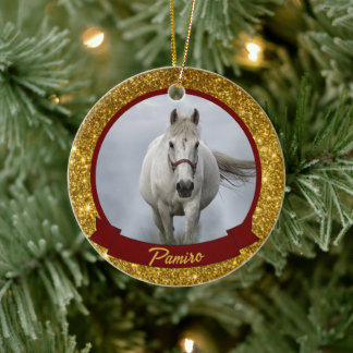 Personalised Horse Pet Ornament Photo Name Year