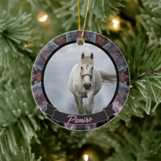 Personalised Horse Pet Ornament Photo Name Year