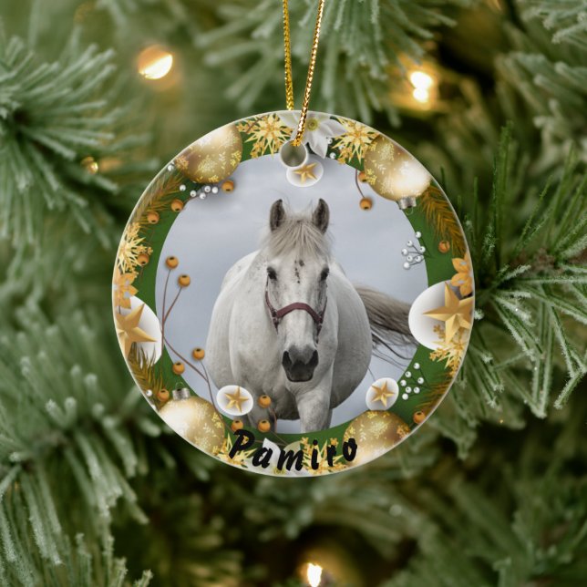 Personalised Horse Pet Ornament Photo Name Year (Tree)