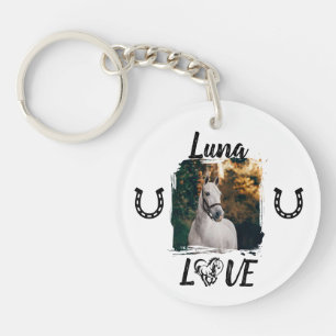Personalised Horse Photo Equestrian Key Ring