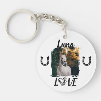 Personalised Horse Photo Equestrian Key Ring