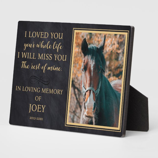 Personalised Horse Photo Memorial Plaque (Side)
