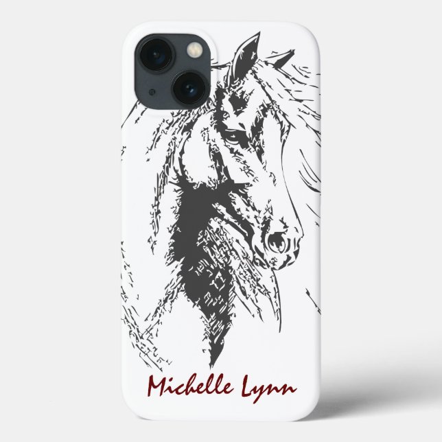Personalised Horse Sketch Case-Mate iPhone Case (Back)