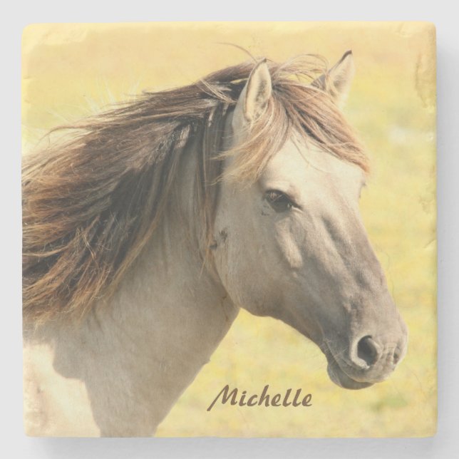 Personalised Horse Stone Coaster (Front)