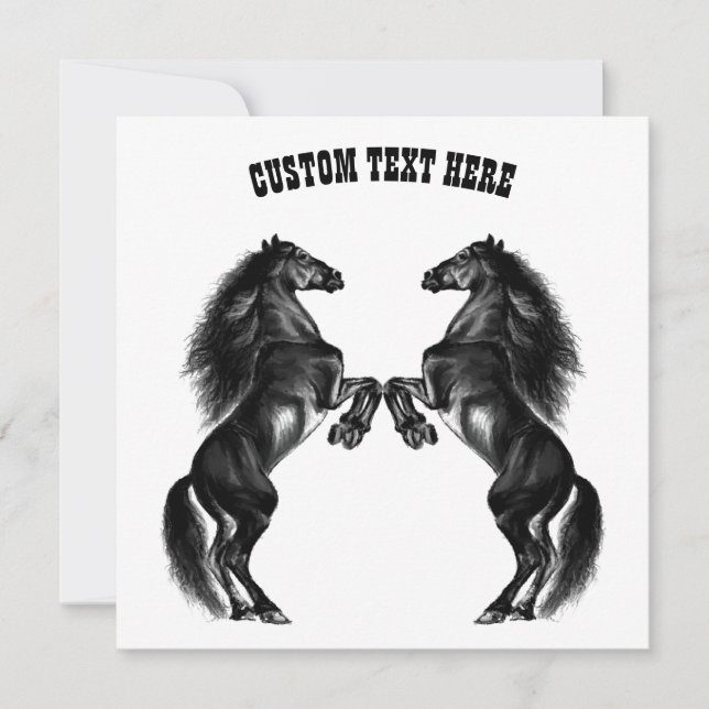 Personalised Horses Card with Custom Text (Front)