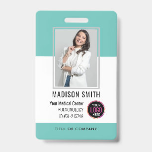 Personalised Hospital Employee Logo & Photo ID Bad Badge
