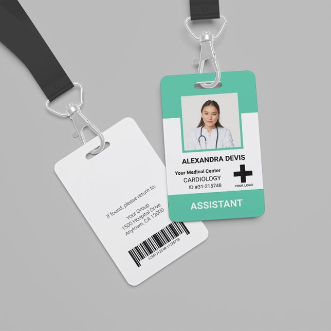 Personalised Hospital Employee Logo & Photo ID Bad Badge (Creator Uploaded)