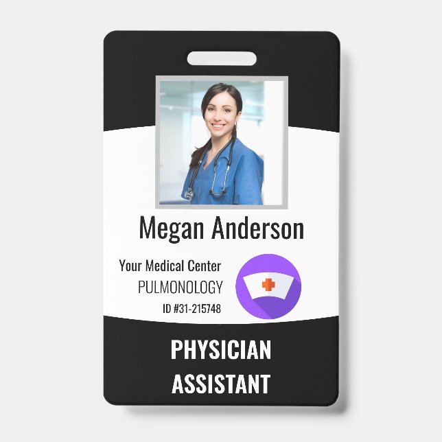 Personalised Hospital Employee Logo & Photo ID Bad Badge (Front)