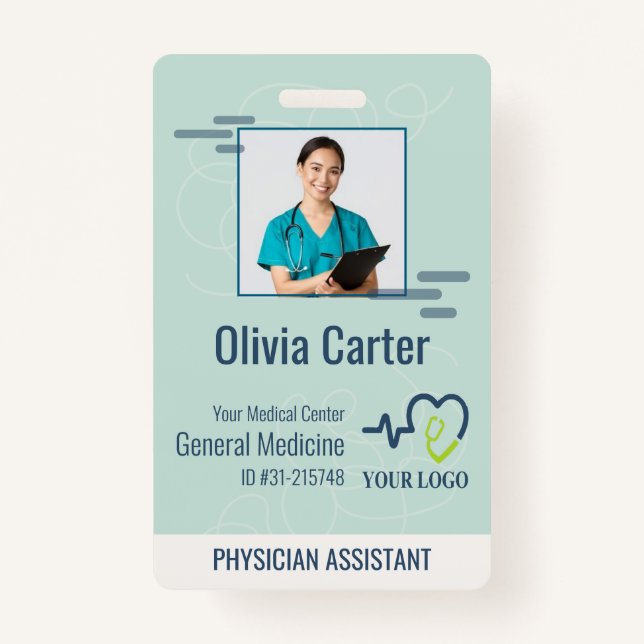 Personalised Hospital Employee Logo & Photo ID Bad ID Badge (Front)