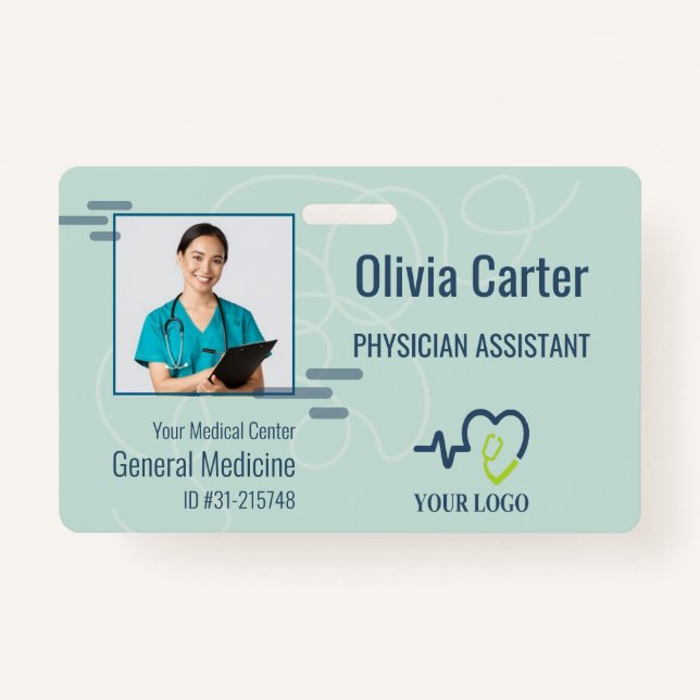 Personalised Hospital Employee Logo & Photo ID Bad ID Badge (Front)