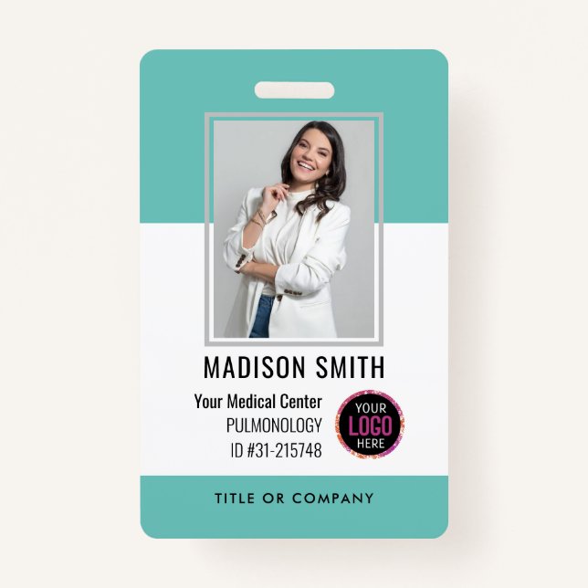 Personalised Hospital Employee Logo & Photo ID Bad ID Badge (Front)