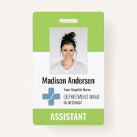 Personalised Hospital Employee Logo & Photo ID Bad