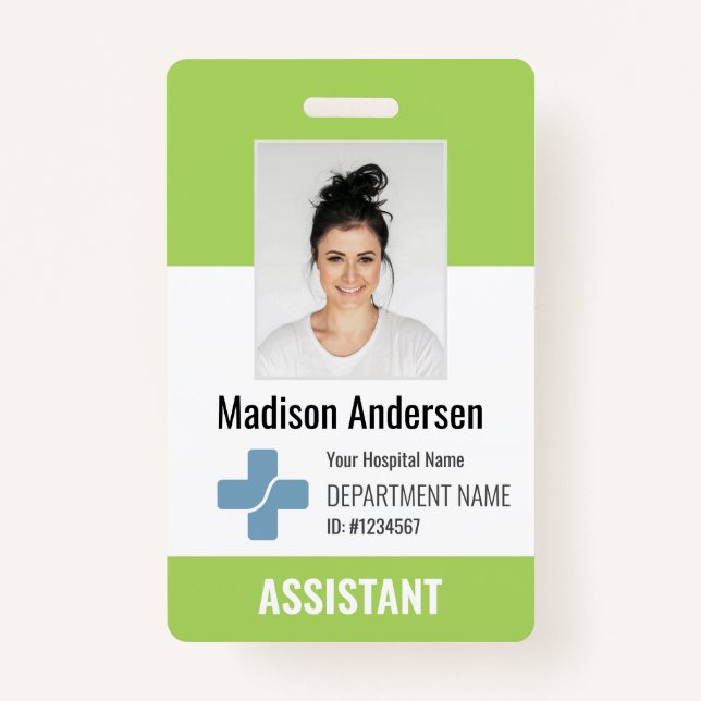 Personalised Hospital Employee Logo & Photo ID Bad ID Badge (Front)