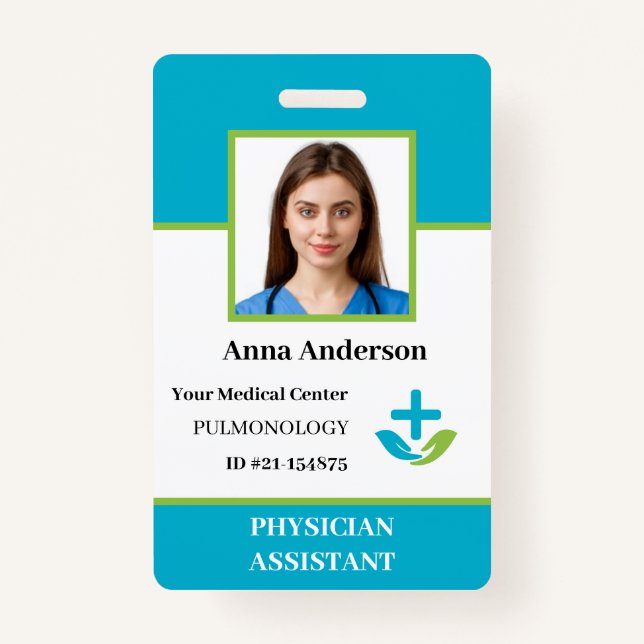 Personalised Hospital Employee Logo & Photo ID Bad ID Badge (Front)