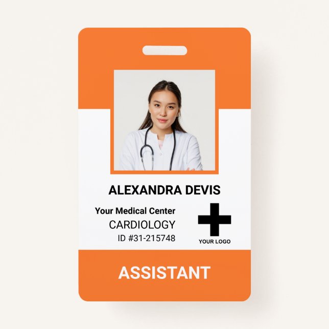 Personalised Hospital Employee Logo & Photo ID Badge (Front)