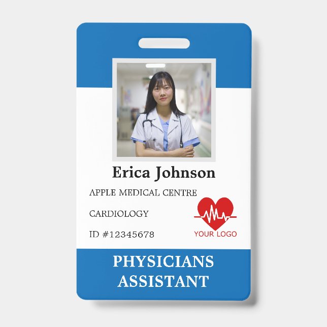 Personalised Hospital Employee Logo & Photo ID Badge (Front)