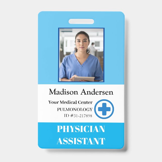 Personalised Hospital Employee Logo & Photo ID Badge (Front)