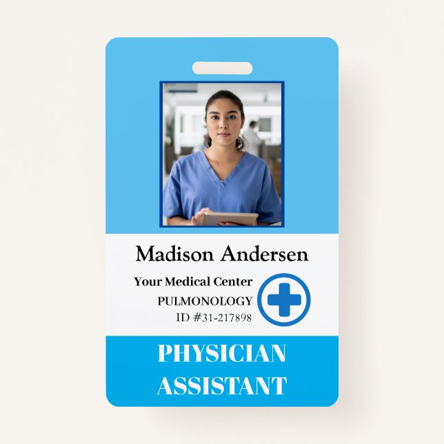 Personalised Hospital Employee Logo & Photo ID Badge (Front)