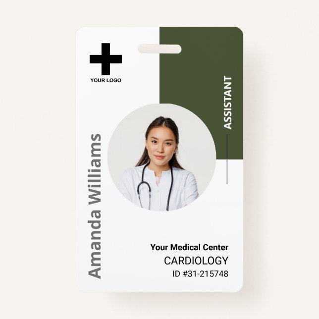 Personalised Hospital Employee Logo & Photo ID Badge (Front)