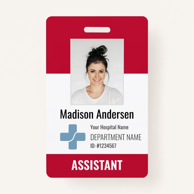 Personalised Hospital Employee Logo & Photo ID Badge (Front)