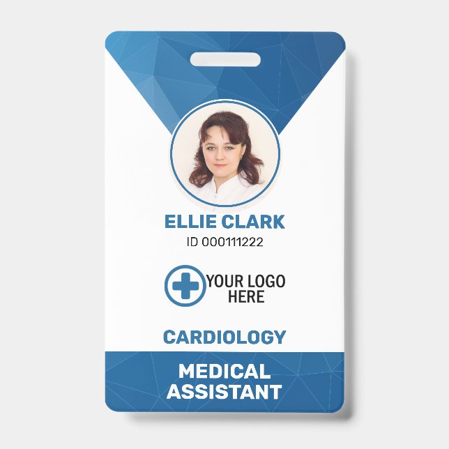 Personalised Hospital Employee, Logo & Photo ID  Badge (Front)