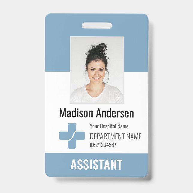 Personalised Hospital Employee Logo & Photo ID Badge (Front)