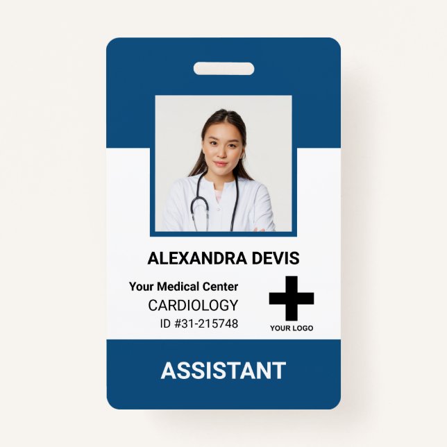 Personalised Hospital Employee Logo & Photo ID Badge (Front)