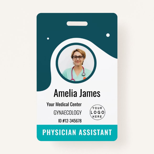 Personalised Hospital Employee Logo & Photo ID ID Badge (Front)