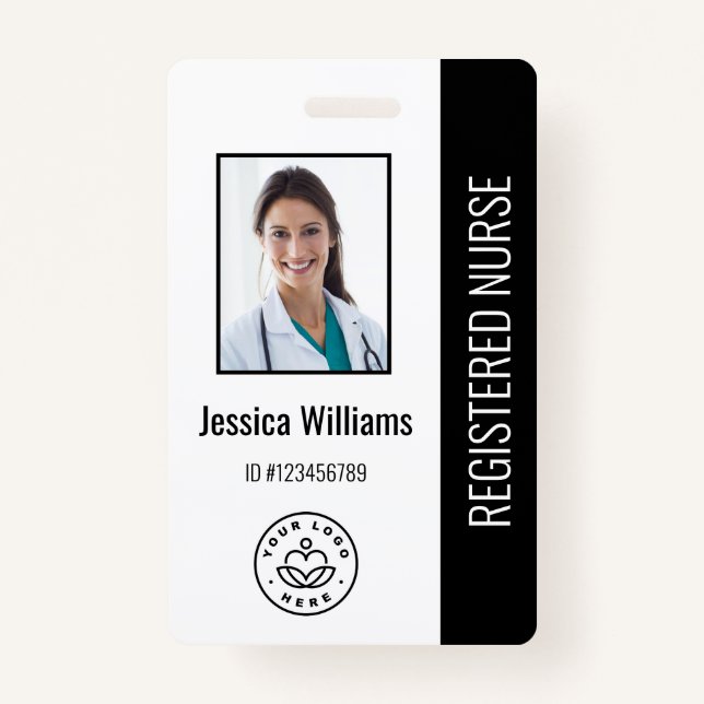 Personalised Hospital Employee Logo & Photo ID ID Badge (Front)