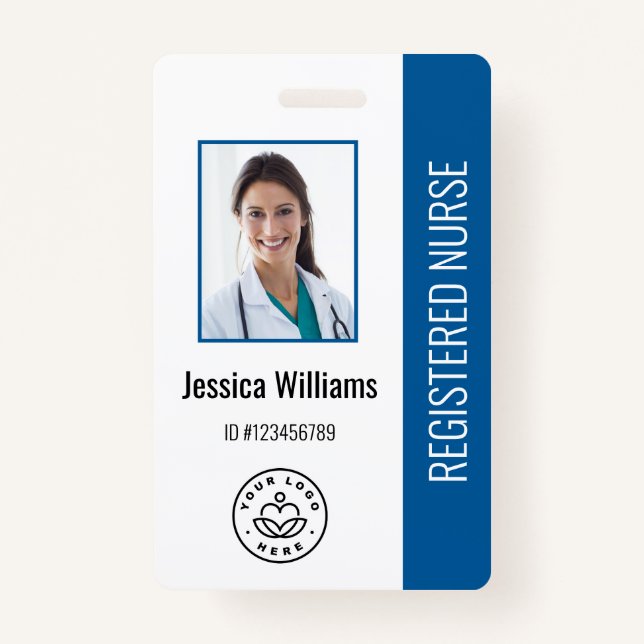 Personalised Hospital Employee Logo & Photo ID ID Badge (Front)