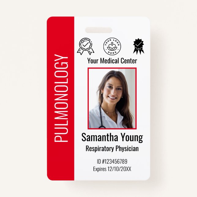 Personalised Hospital Employee Logo & Photo ID ID Badge (Front)