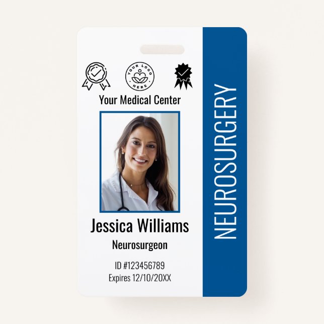 Personalised Hospital Employee Logo & Photo ID ID Badge (Front)