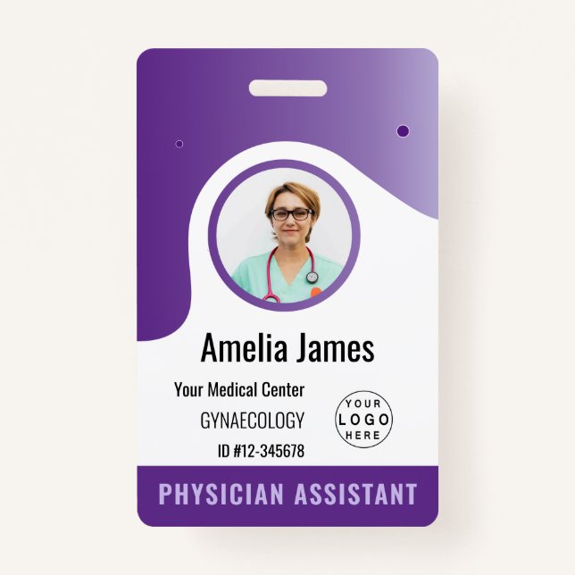 Personalised Hospital Employee Logo & Photo ID ID Badge (Front)