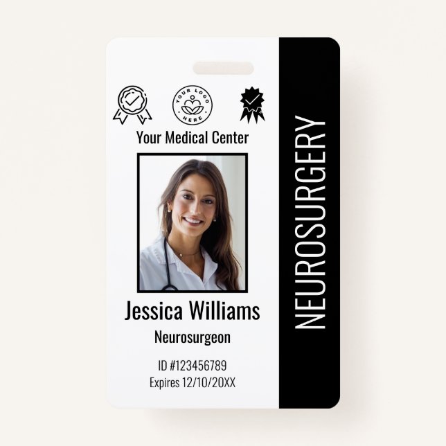 Personalised Hospital Employee Logo & Photo ID ID Badge (Front)