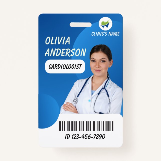 Personalised Hospital Employee Logo & Photo ID  ID Badge (Front)