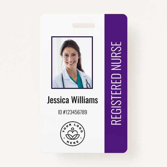 Personalised Hospital Employee Logo & Photo ID ID Badge (Front)