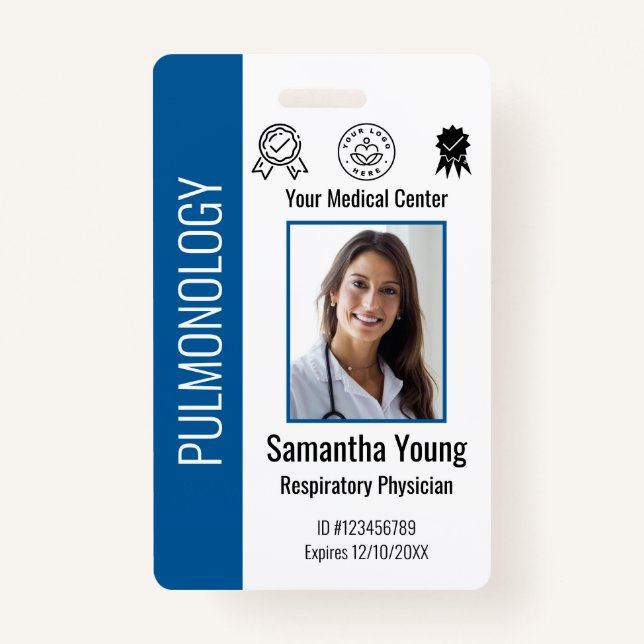 Personalised Hospital Employee Logo & Photo ID ID Badge (Front)