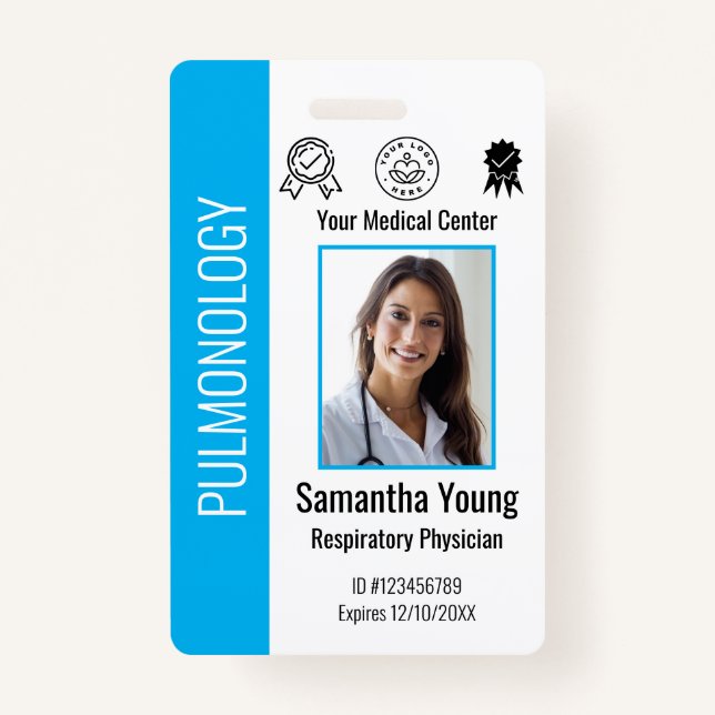 Personalised Hospital Employee Logo & Photo ID ID Badge (Front)