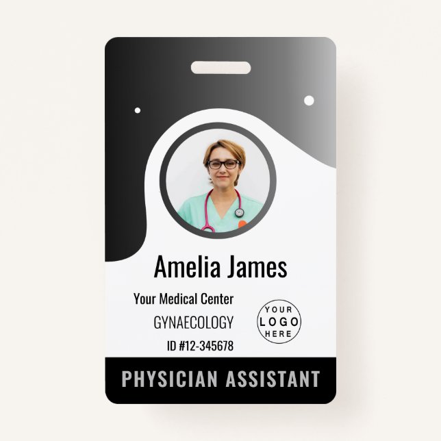 Personalised Hospital Employee Logo & Photo ID ID Badge (Front)
