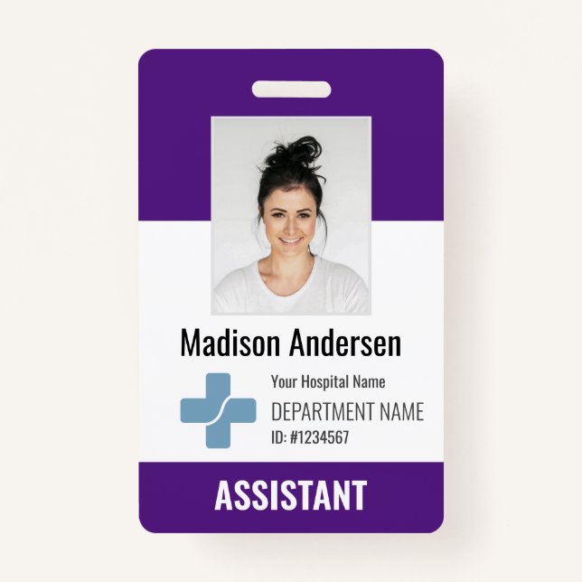 Personalised Hospital Employee Logo & Photo ID ID Badge (Front)