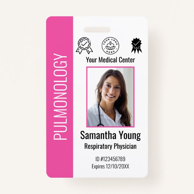 Personalised Hospital Employee Logo & Photo ID ID Badge (Front)
