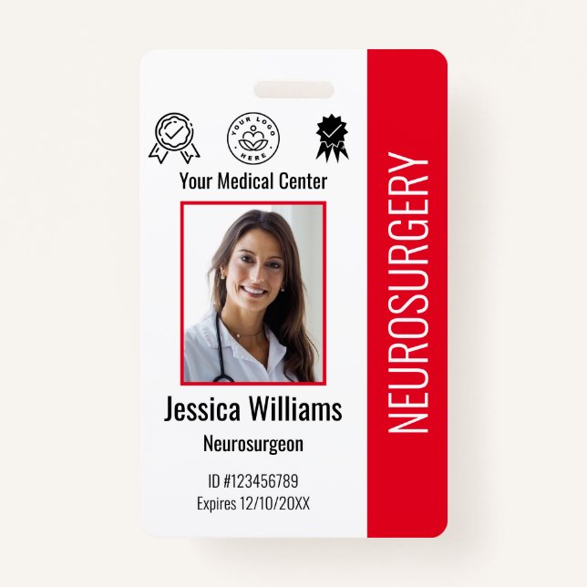 Personalised Hospital Employee Logo & Photo ID ID Badge (Front)