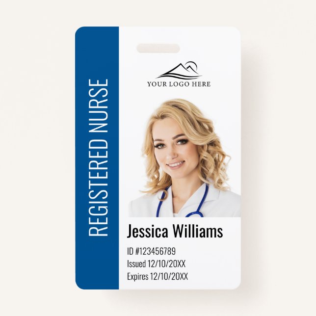 Personalised Hospital Employee Logo & Photo ID ID Badge (Front)