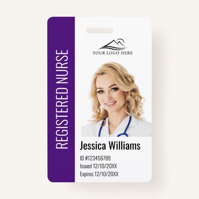 Personalised Hospital Employee Logo & Photo ID ID Badge (Front)