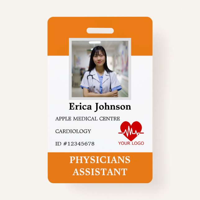 Personalised Hospital Employee Logo & Photo ID ID  ID Badge (Front)