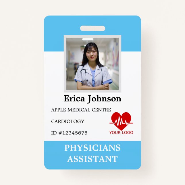 Personalised Hospital Employee Logo & Photo ID ID  ID Badge (Front)