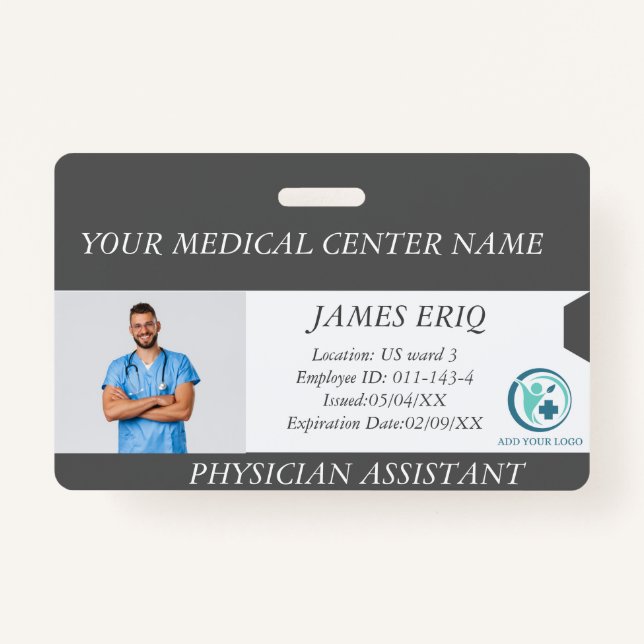 personalised Hospital Employee Photo ID Badge (Front)